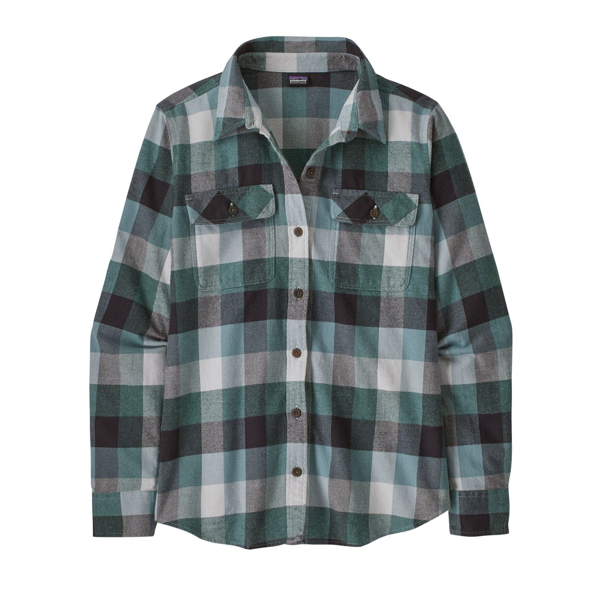 W's Long-Sleeved Fjord Flannel Shirt - 100% organic cotton Shirt Patagonia Guides: Nouveau Green S