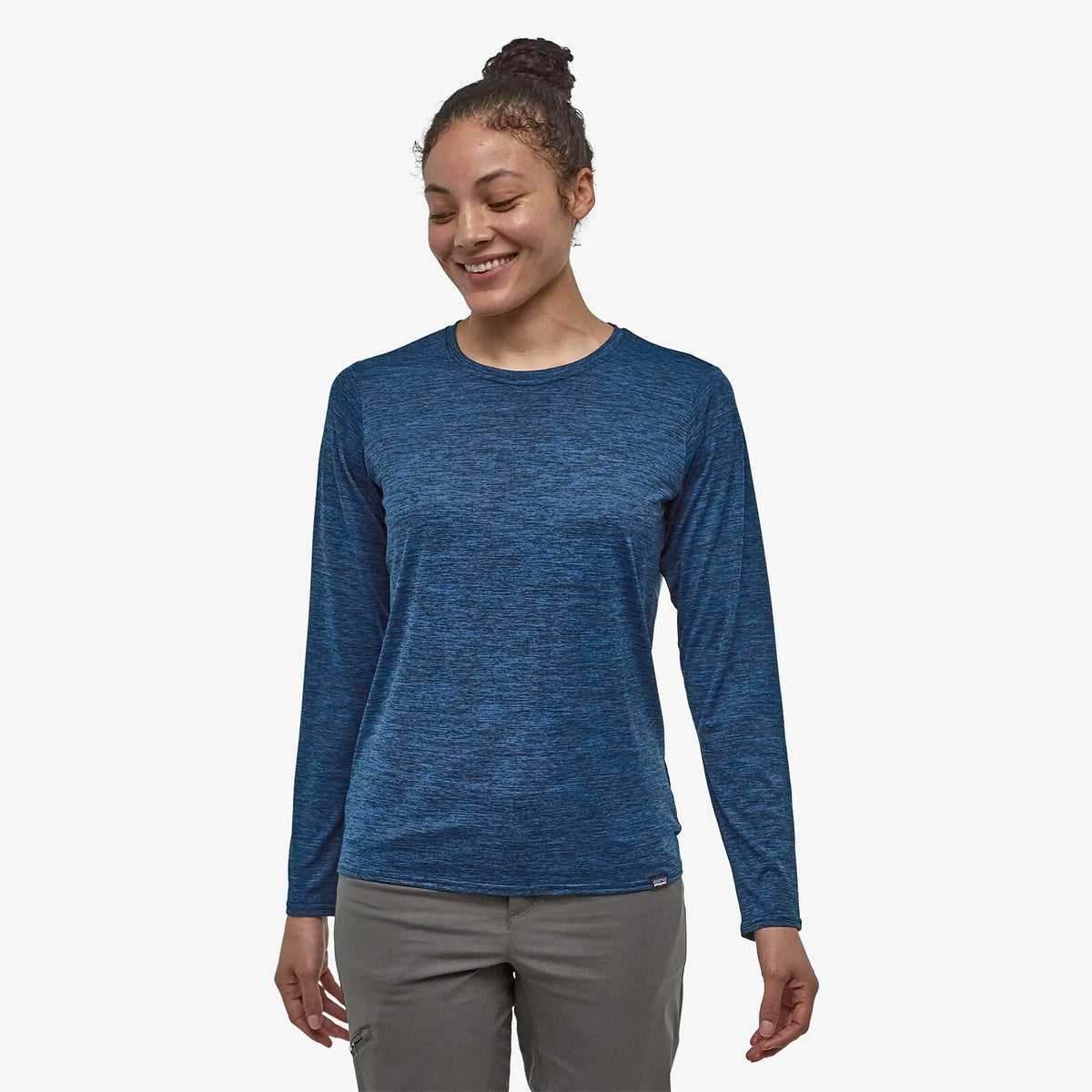 W's Capilene Cool Daily LS Shirt - Recycled Polyester Shirt Patagonia Viking Blue - Navy Blue X-Dye S