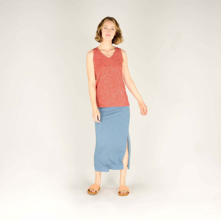 W's Neha V-Neck Tank Top - Modal & Organic cotton Shirt Sherpa Sorbet Leaf S