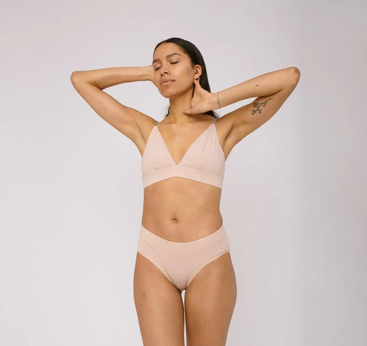 W's Organic Cotton Briefs 2-pack Underwear Organic Basics Rose Nude XS