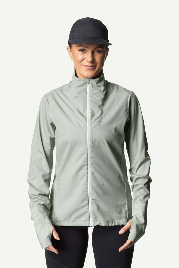 W's Pace Wind Jacket - 100% recycled polyester Jacket Houdini Frost Green S