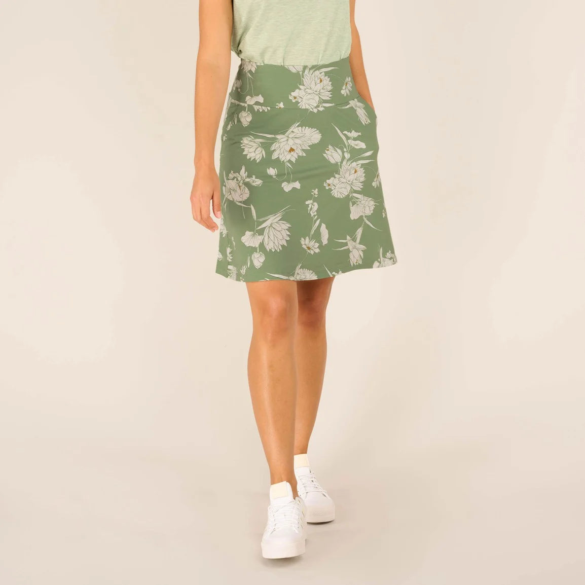 Sherpa W's Padma Pull-On Skirt - Modal & Organic cotton Thyme Lotus Skirt