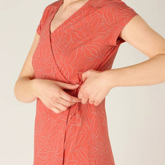 Sherpa W's Padma Wrap Dress - Modal & Organic Cotton Sorbet Leaf Dress