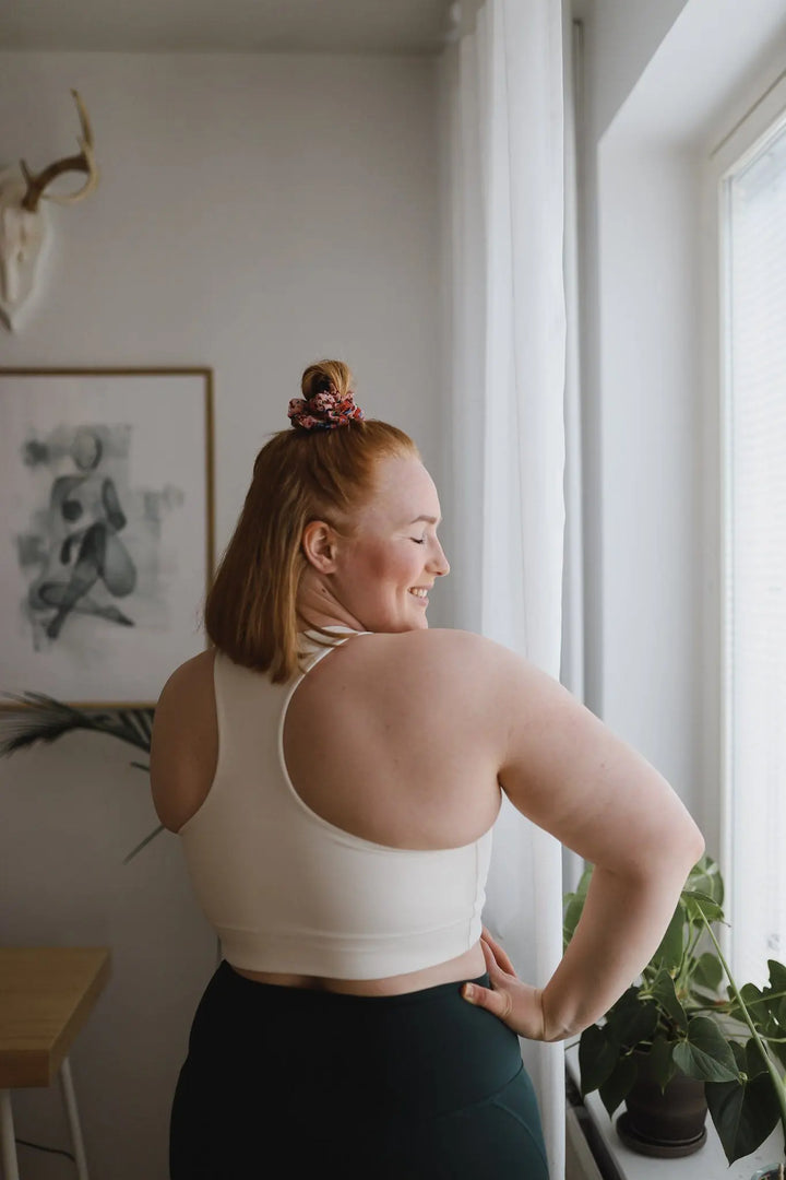 Girlfriend Collective Paloma Classic Sports Bra - Made from recycled plastic bottles Ivory Underwear