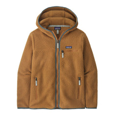 Patagonia W's Retro Pile Fleece Hoody - Recycled Polyester Nest Brown w Nouveau Green Jacket