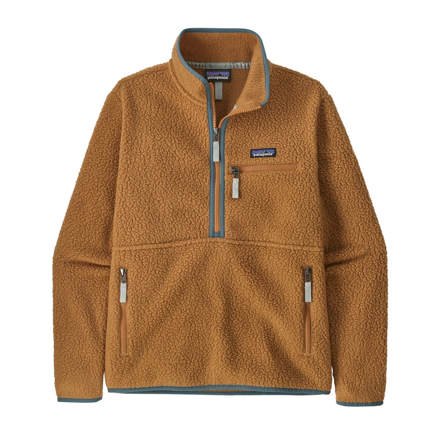 Patagonia W's Retro Pile Fleece Marsupial - Recycled Polyester Nest Brown w Nouveau Green Shirt