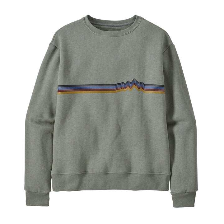 W's Ridge Rise Stripe Uprisal Crew Sweatshirt - Recycled Polyester & Recycled Cotton Shirt Patagonia Sleet Green S