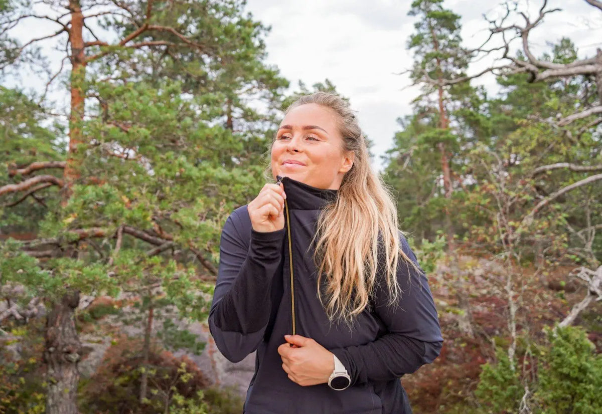 W's Running Cover Zip Neck - Merino Wool Shirt Devold