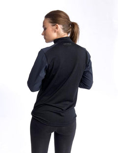 Devold W's Running Cover Zip Neck - Merino Wool Caviar Shirt