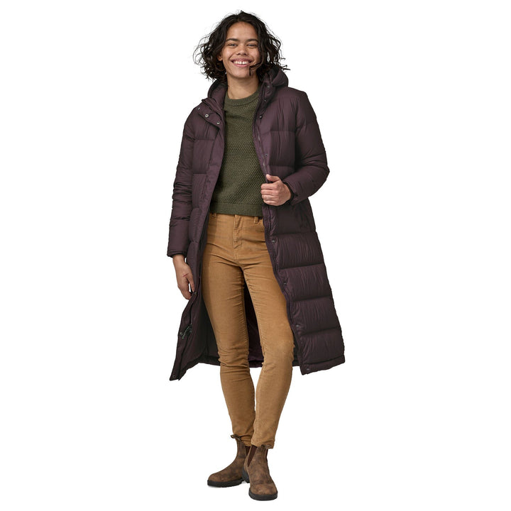 W's Silent Down Long Parka - Recycled Down & Recycled Polyester Jacket Patagonia Obsidian Plum S