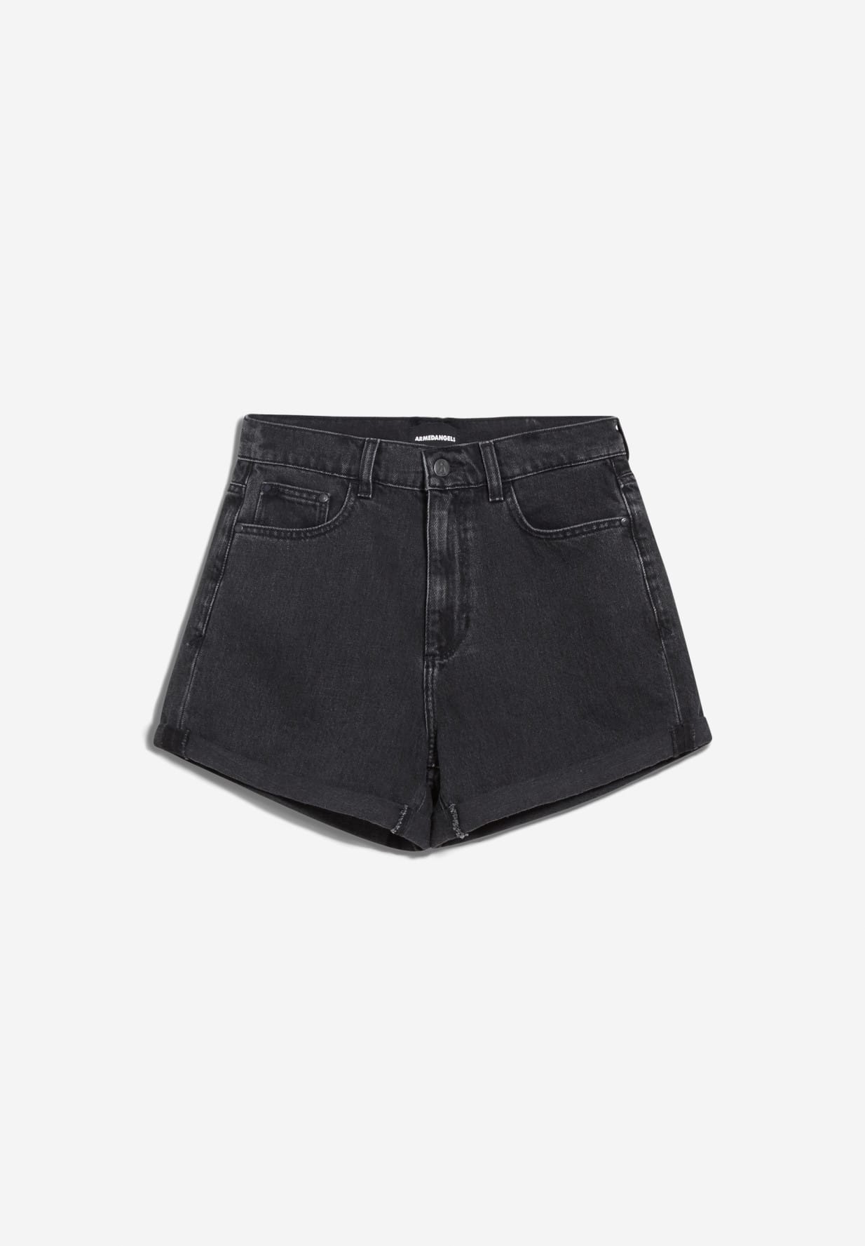 Armedangels W's Silvaa Denim shorts - 100% Organic cotton Washed Down Black 26 Pants