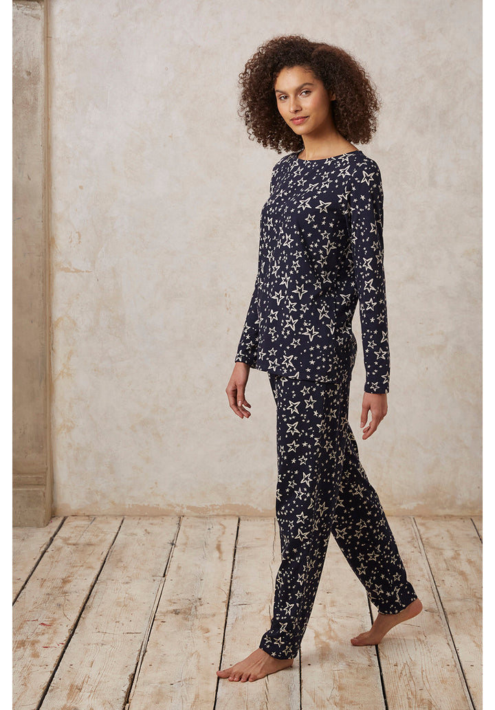 W's Stars L/S Pyjama Top - 100% Organic Certified Cotton Underwear People Tree