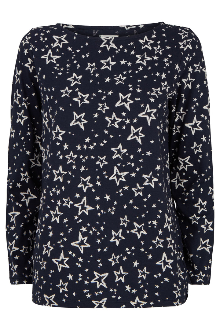 W's Stars L/S Pyjama Top - 100% Organic Certified Cotton Underwear People Tree