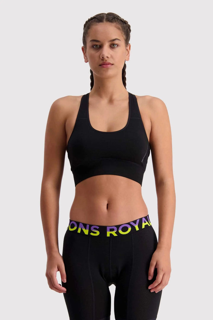 W's Stratos Merino Shift Bra - Merino Wool Underwear Mons Royale Black XS