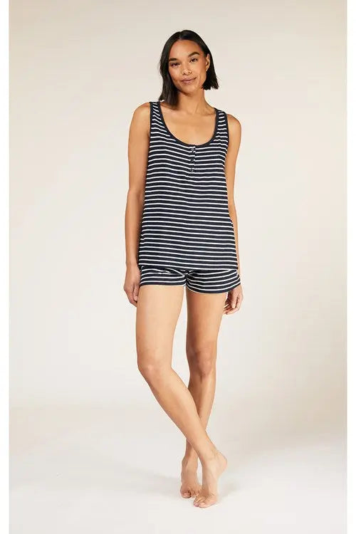 W's Stripe Pyjama Vest - 100% Organic Certified Cotton Underwear People Tree