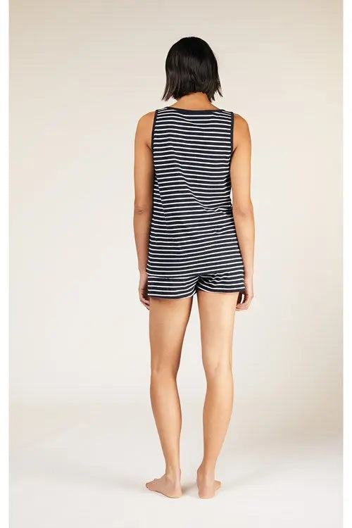 W's Stripe Pyjama Vest - 100% Organic Certified Cotton Underwear People Tree