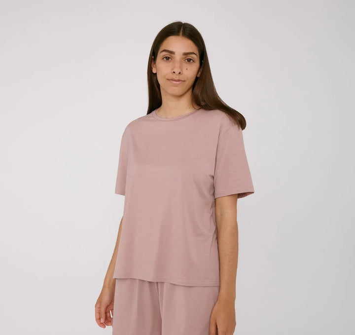 W's TENCEL Lite Tee Shirt Organic Basics Dusty Rose XS