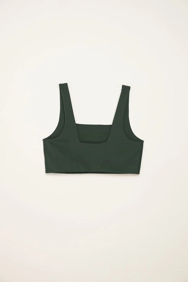 Girlfriend Collective W's Tommy Bra Square Neck - Made from Recycled Plastic Bottles Moss Underwear