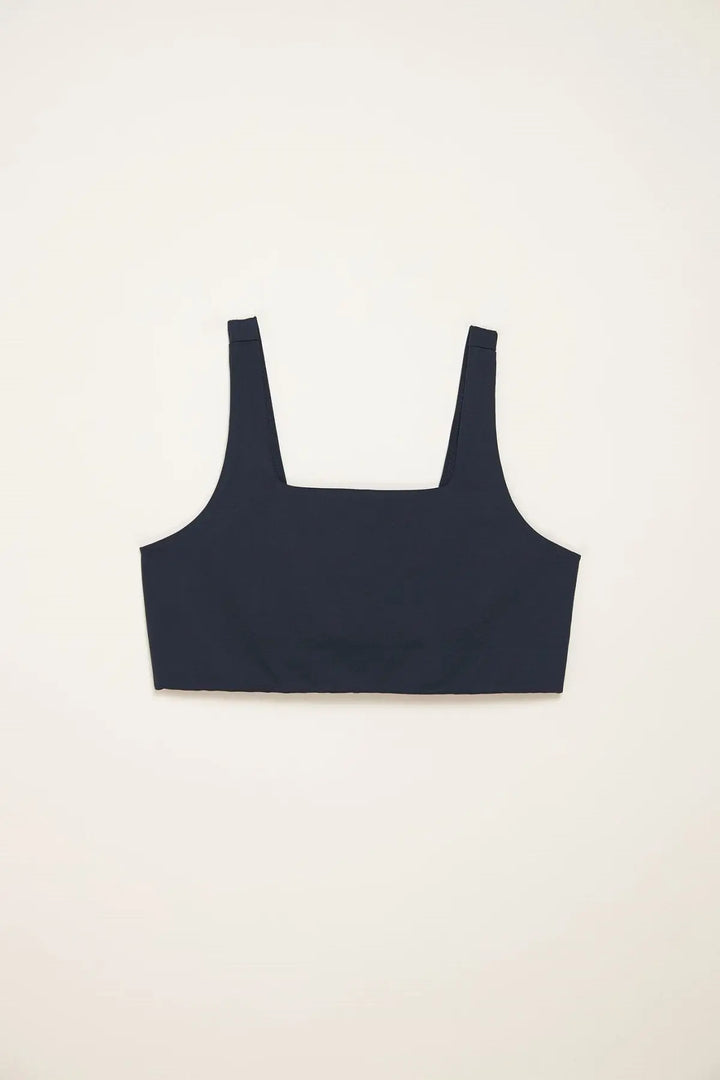 Girlfriend Collective W's Tommy Bra Square Neck - Made from Recycled Plastic Bottles Midnight Underwear