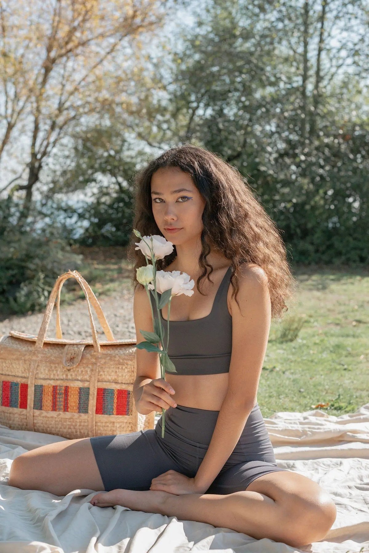 Girlfriend Collective W's Tommy Bra Square Neck - Made from Recycled Plastic Bottles Moon XS Underwear