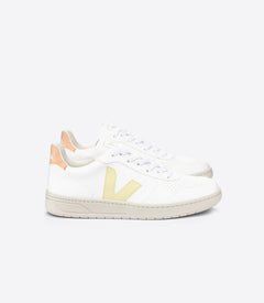 Veja W's V-10 CWL - Cotton Worked as Leather White Sun Peach Shoes