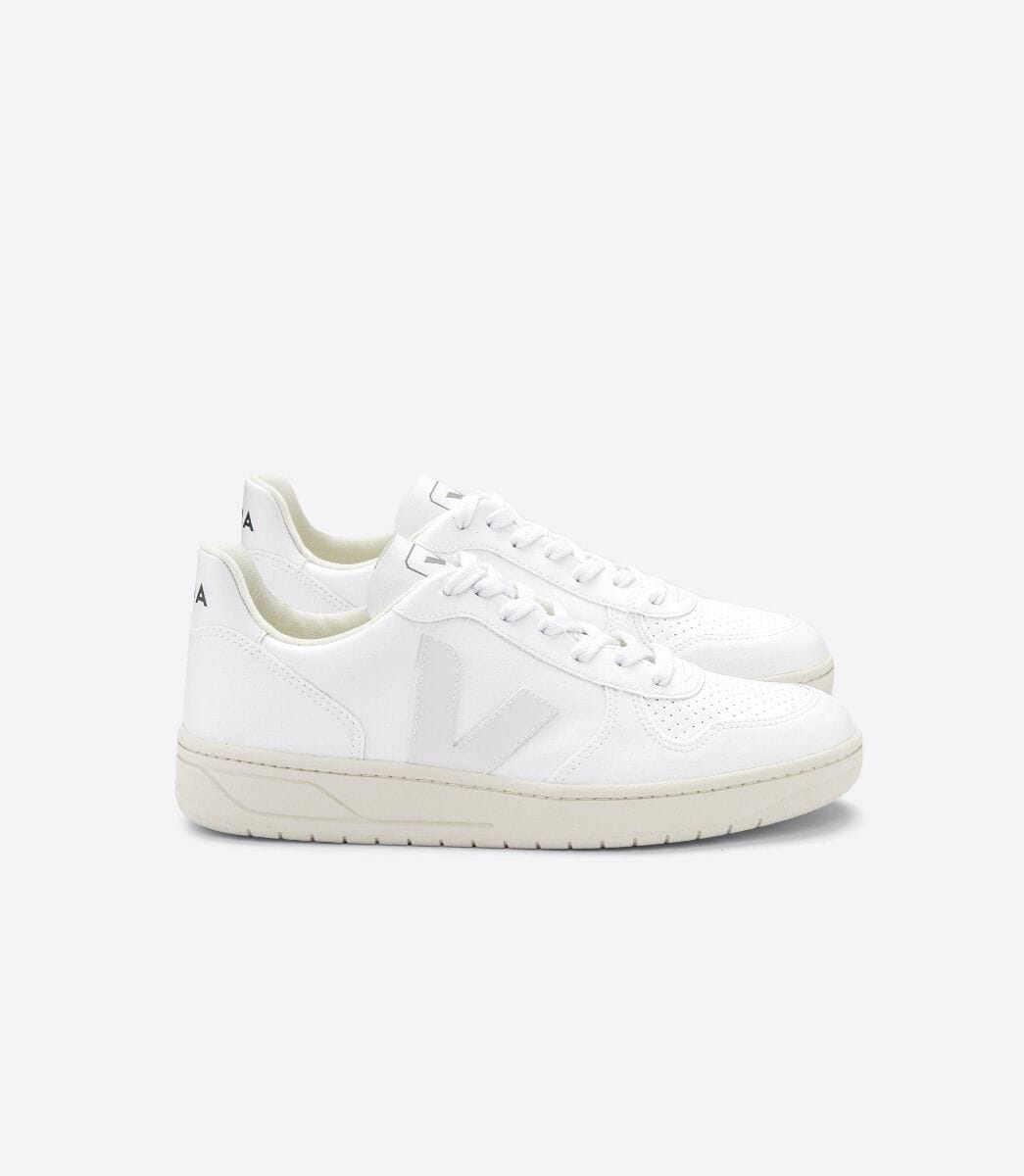 Veja W's V-10 CWL - Cotton Worked as Leather Full White Shoes