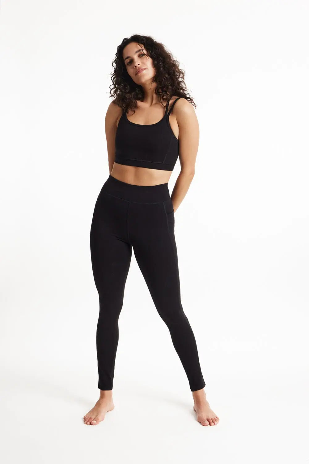 W's Yoga Pocket Leggings - Organic Cotton Pants People Tree Black 8