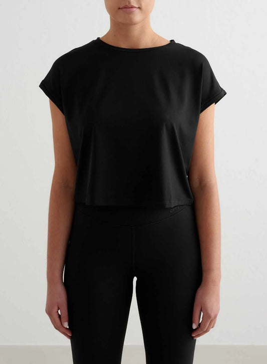 Aimn - Soft Basic Roll Sleeve Top - Weekendbee - sustainable sportswear