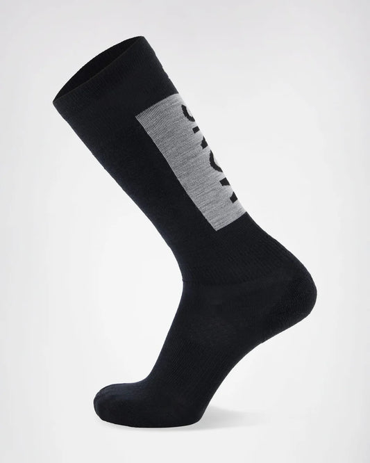 Mons Royale Unisex Atlas Snow Sock - Merino Wool Black Socks