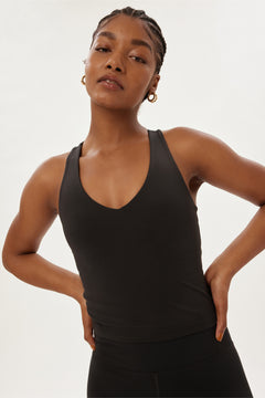 Girlfriend Collective Zoe Superstrech Tank - Made from Recycled PET Black Shirt