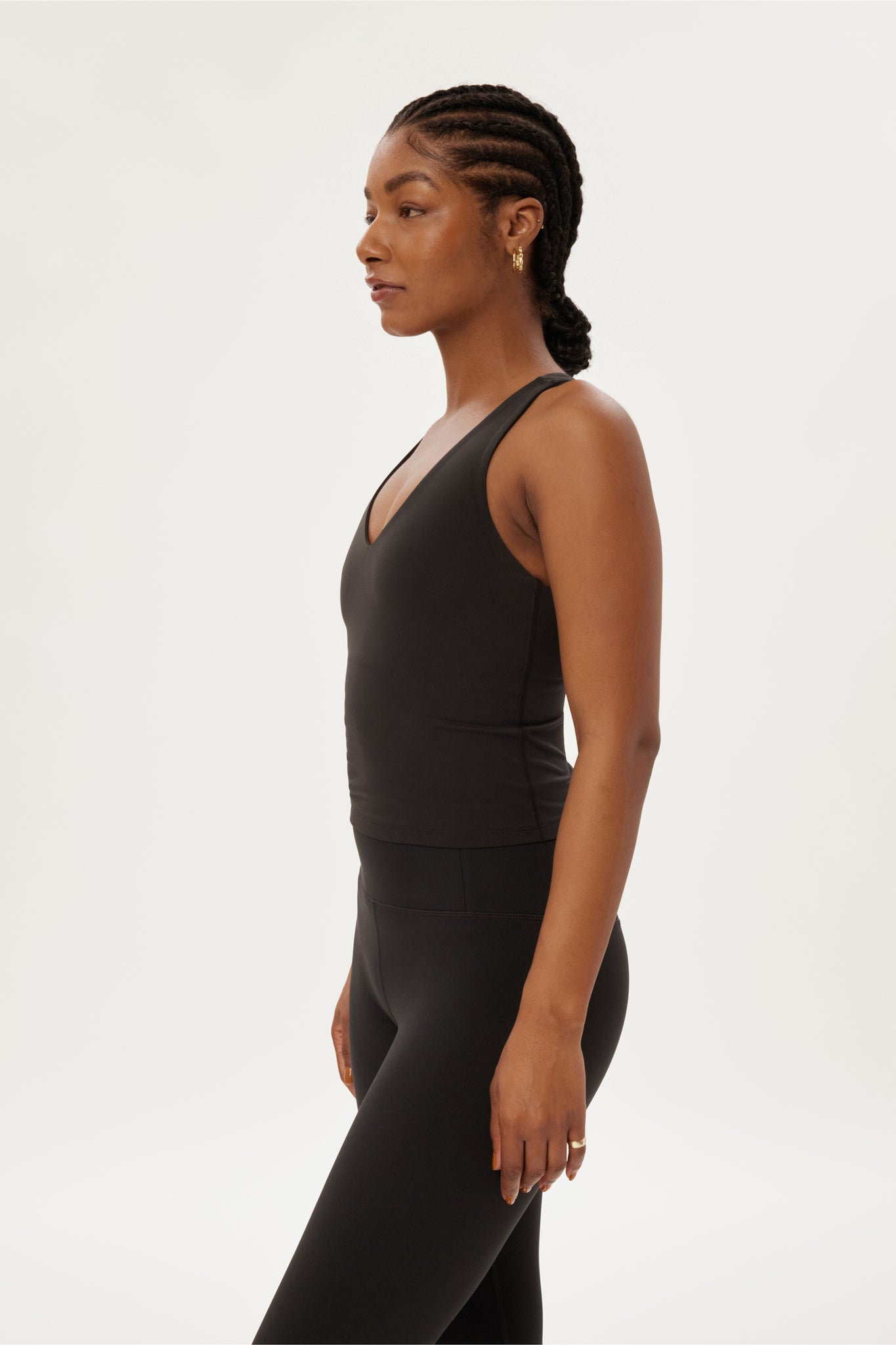 Girlfriend Collective Zoe Superstrech Tank - Made from Recycled PET Black Shirt