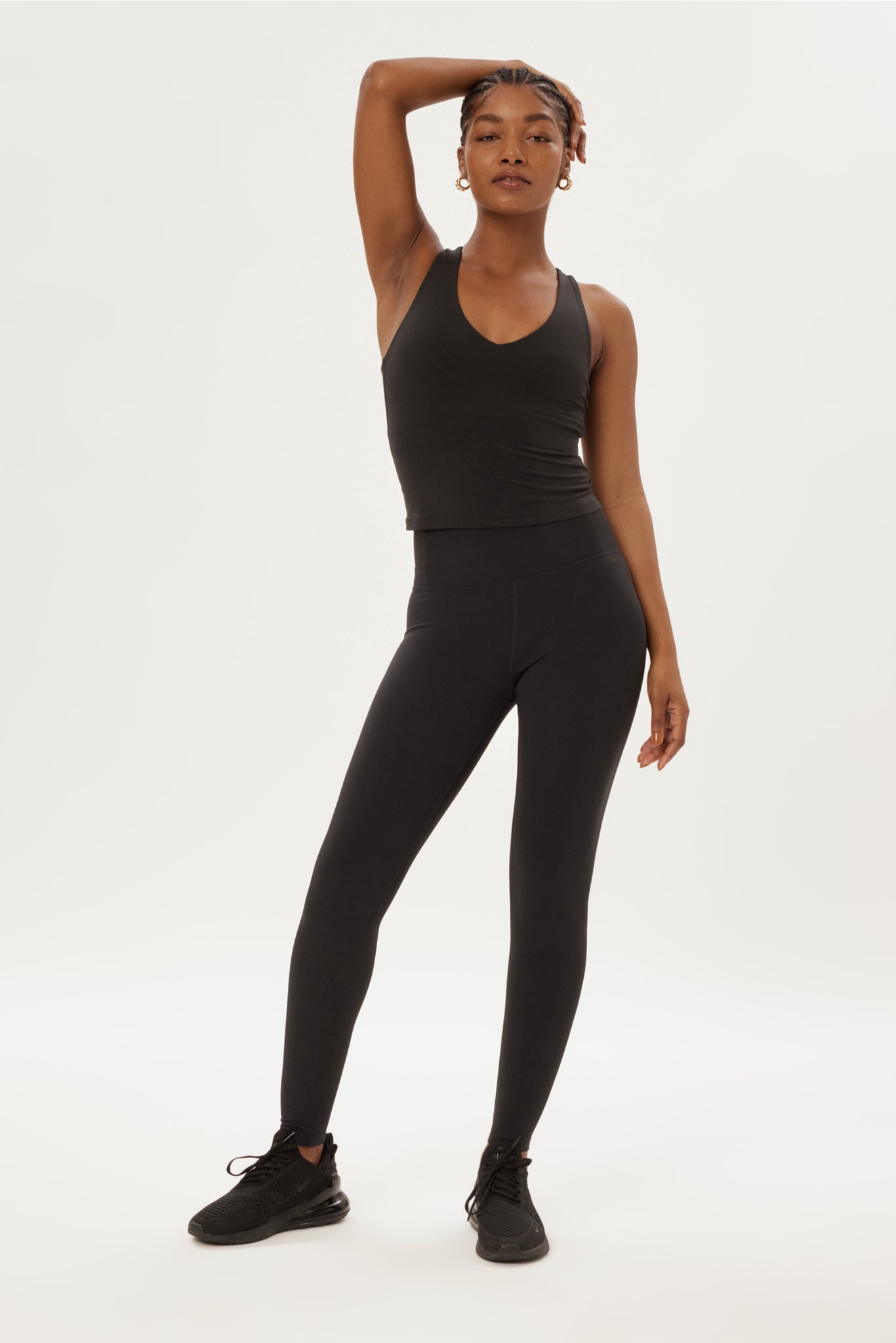 Girlfriend Collective Zoe Superstrech Tank - Made from Recycled PET Black Shirt