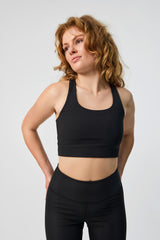 Girlfriend Collective RIB Paloma Bra - Made from Recycled Plastic Bottles Black Underwear