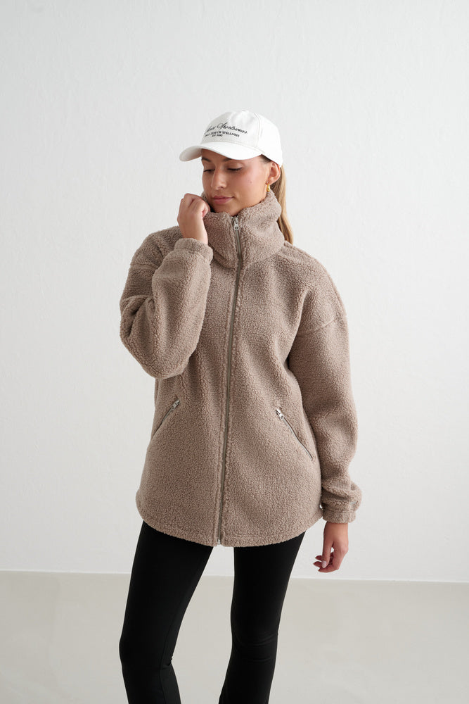 Aimn Pile Jacket Dark Clay Outerwear