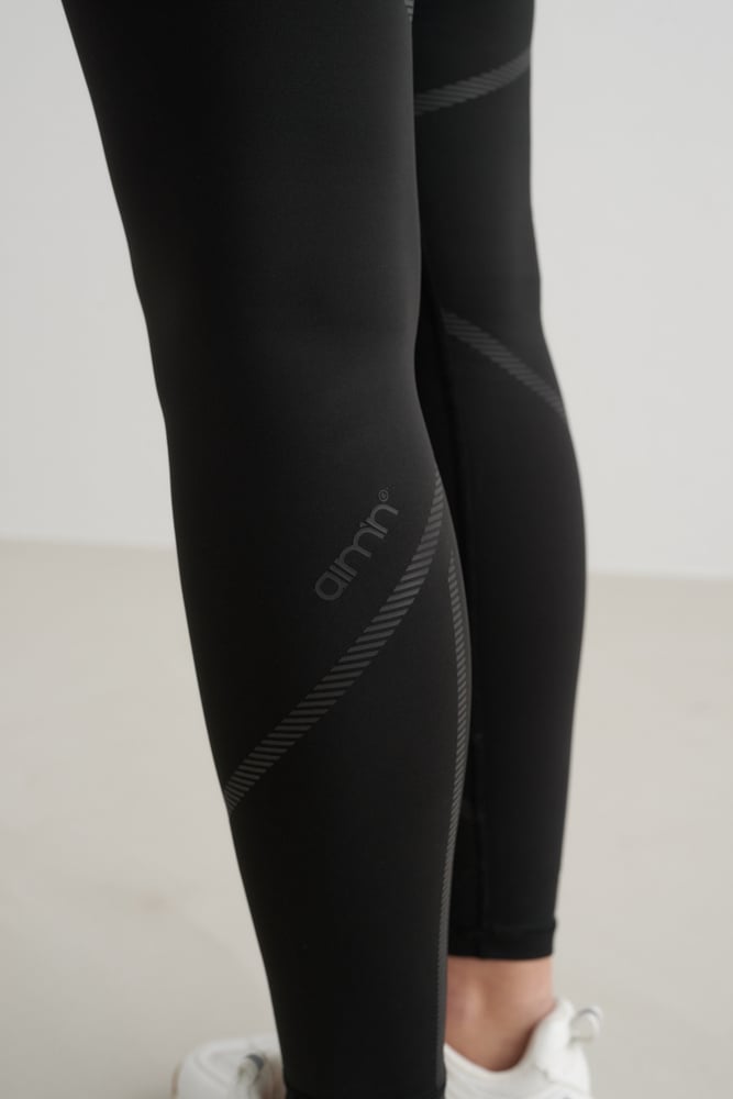 Aimn Black Reflective Warming Tights Black Tights