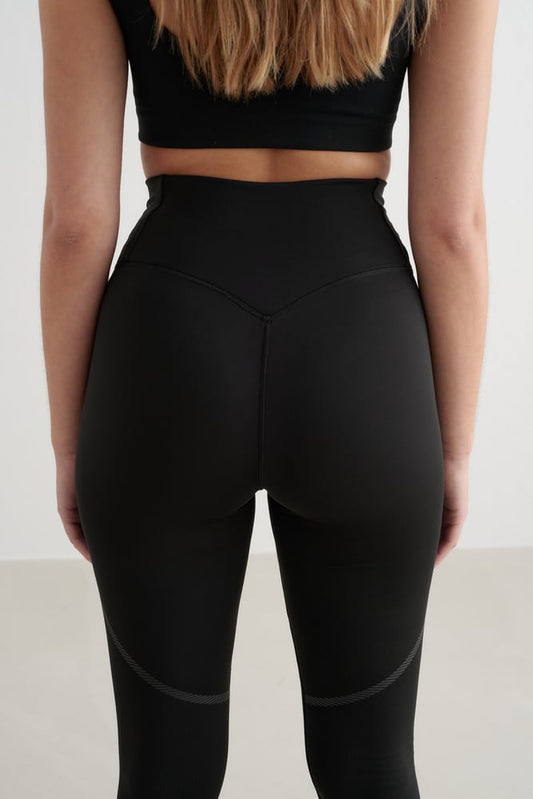 Aimn Black Reflective Warming Tights Black Tights