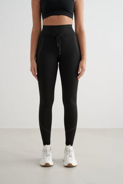 Aimn Black Reflective Warming Tights Black Tights