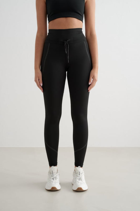 Aimn Black Reflective Warming Tights Black Tights