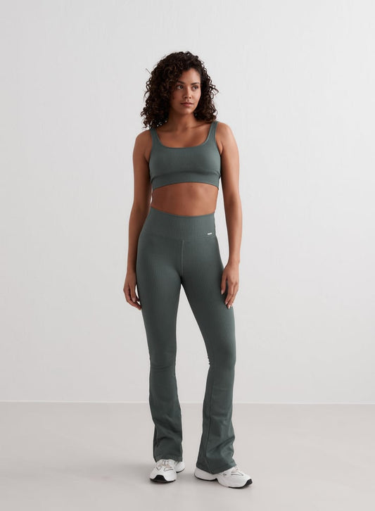 Aimn Ribbed Seamless Bra Sage Bra