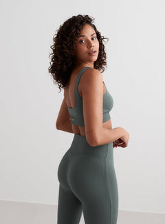 Aimn Ribbed Seamless Bra Sage Bra
