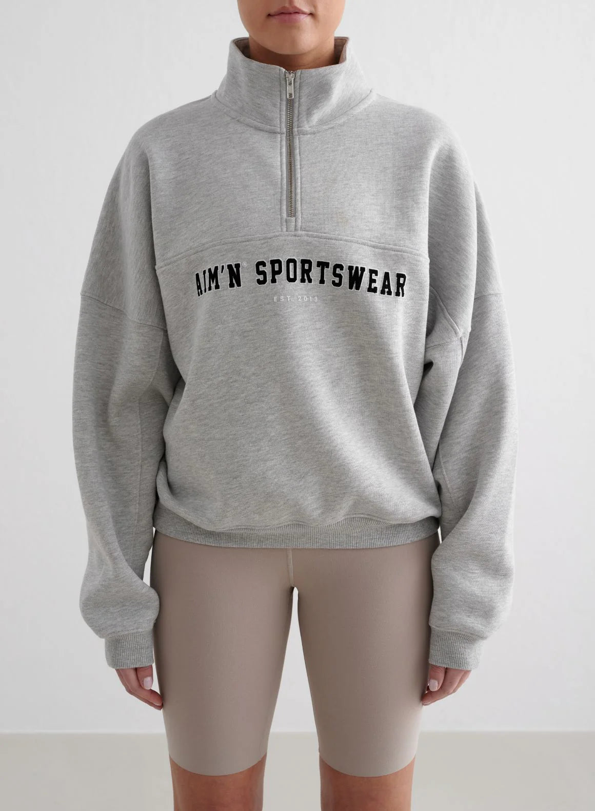 Aimn - Varsity Sweat Half Zip - Weekendbee - sustainable sportswear