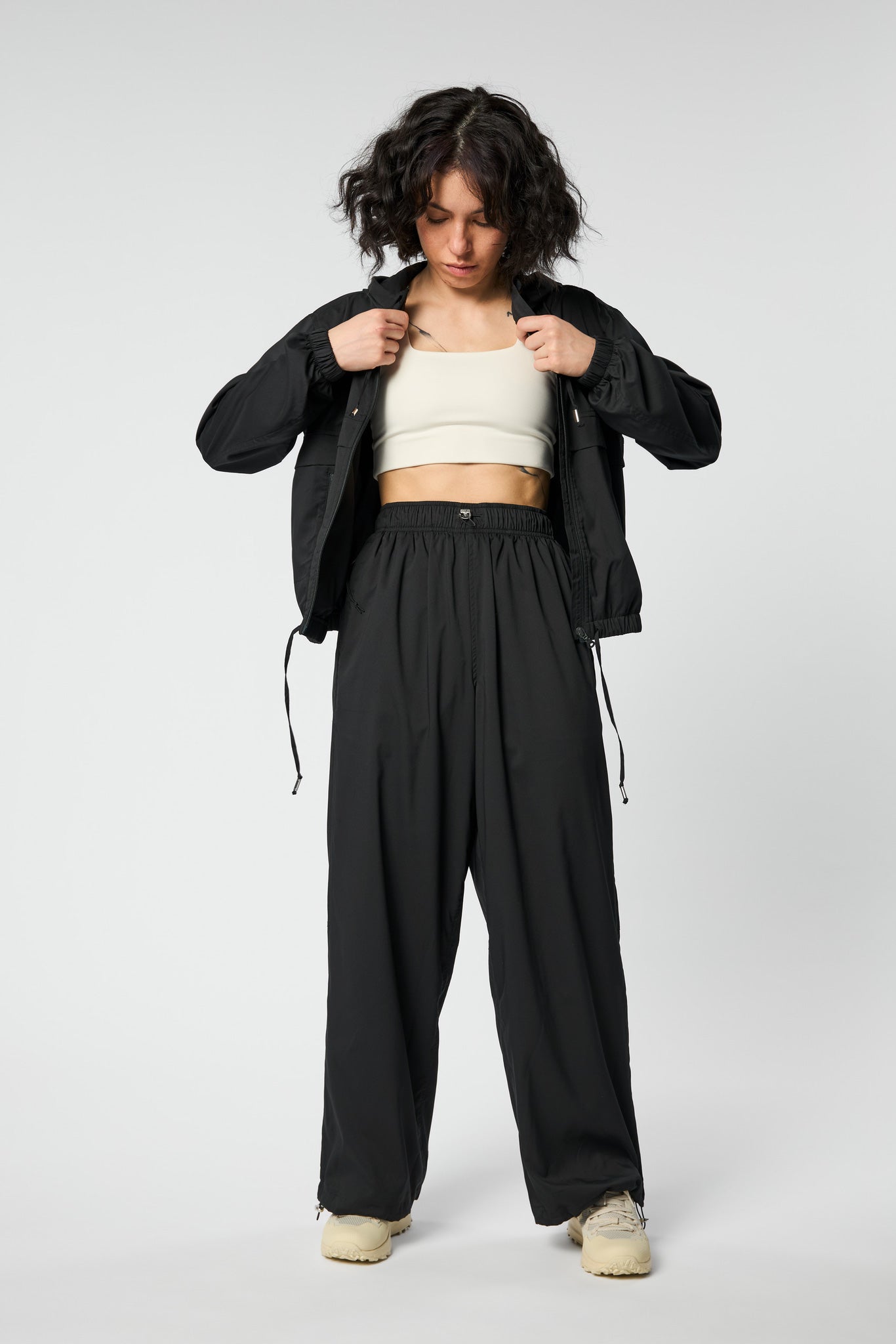 Girlfriend Collective Allie Hoodie Windbreaker Black Shirt