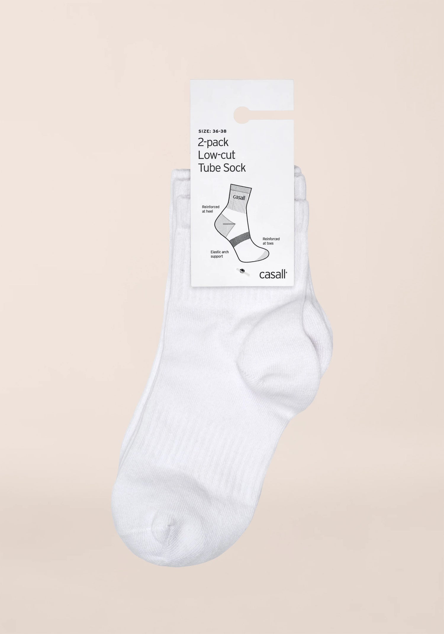Casall Low-Cut Tube Sock 2-pack White Socks