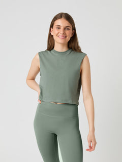 Björn Borg Borg Cropped Tank Top Agave Green Shirt