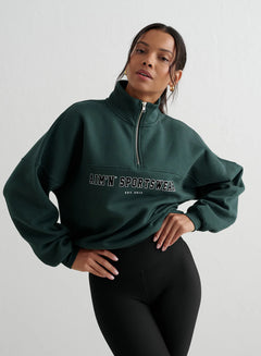 Aimn - Varsity Sweat Half Zip - Weekendbee - sustainable sportswear