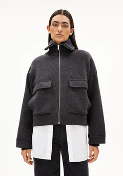 Armedangels W's Joaniaas Jacket - Organic Cotton & Wool Steel Melange Jacket