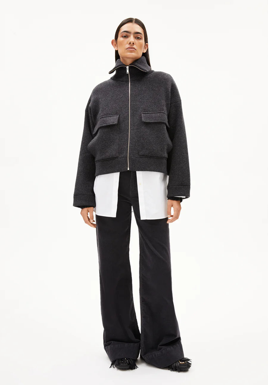 Armedangels W's Joaniaas Jacket - Organic Cotton & Wool Steel Melange Jacket
