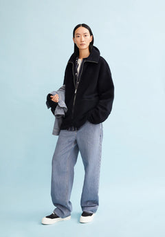 Armedangels W's Anaawil Cotton Fleece Jacket - 100% Organic Cotton Black Jacket