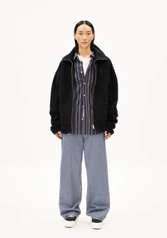 Armedangels W's Anaawil Cotton Fleece Jacket - 100% Organic Cotton Black Jacket