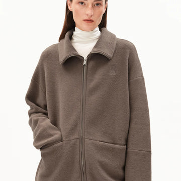 Armedangels W's Anaawil Cotton Fleece Jacket - 100% Organic Cotton Walnut Cream Jacket